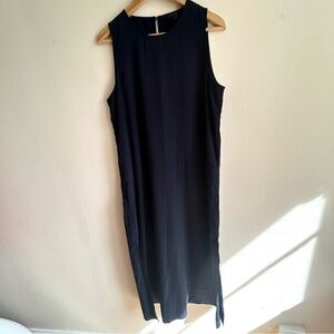 Vintage J.Crew | Minimalist Side-Slit Sleeveless Maxi Dress Navy - Size M